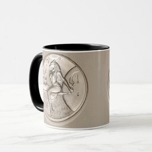Sekhmet Two Ounce Solid .999 Silver Round Tasse (Vorderseite Links)
