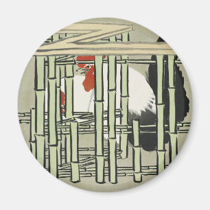 Sekka Roosters aus Momoyogusa japanische Kunst Magnet
