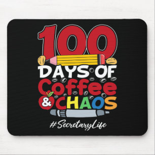 Sekretär 100 Tage Kaffee und Chaos 100 Tage vor Mousepad