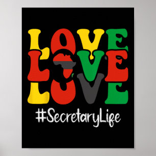 Sekretär Liebe Afroamerikanische Frauen Schwarze H Poster
