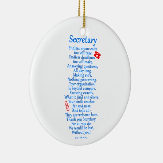 Sekretär Thank You Keramik Ornament (Rechts)