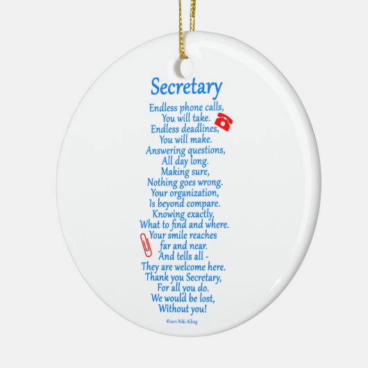 Sekretär Thank You Keramik Ornament (Links)