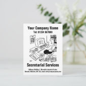 Sekretariatsdienste Cartoon Design für die Persona Postkarte (Stehend Vorderseite)