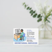 Sekretariatsdienste für Schwarze Visitenkarte (Stehend Vorderseite)