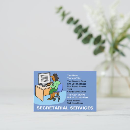 Sekretariatsdienste mit asiatischen Frauen. Visitenkarte (Stehend Vorderseite)