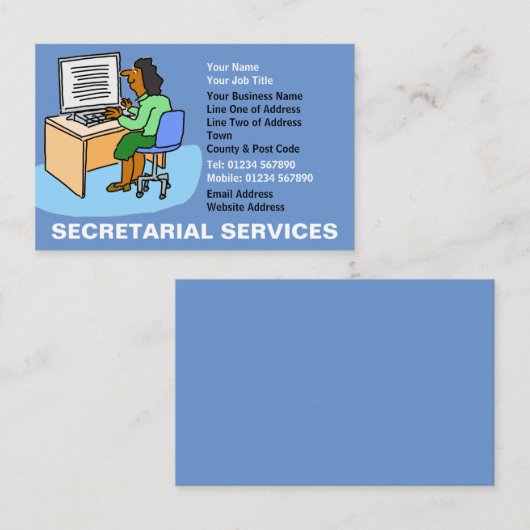 Sekretariatsdienste mit asiatischen Frauen. Visitenkarte (Vorne/Hinten)