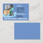 Sekretariatsdienste mit Schwarzem Sekretär. Visitenkarte (Vorne/Hinten)