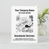 Sekretariatsservice Cartoon Design Card Feiertagskarte (Stehend Vorderseite)