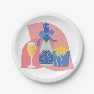 Sekt und Pommes Pappteller