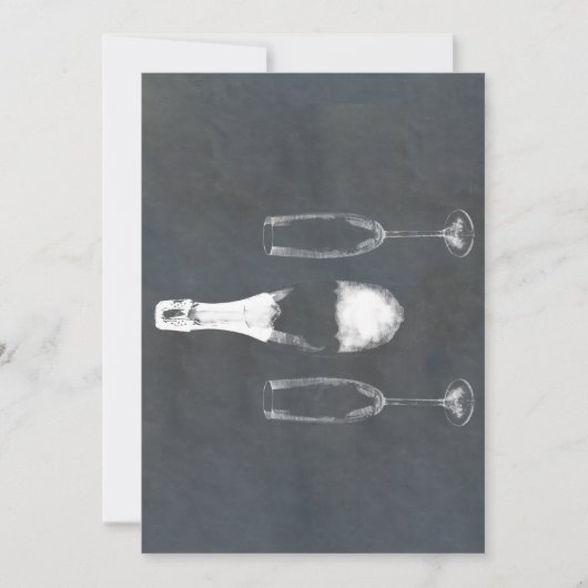 Sektflasche Einladung (Vorderseite)