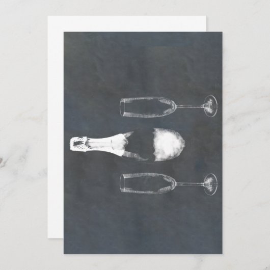 Sektflasche Einladung (Vorne/Hinten)