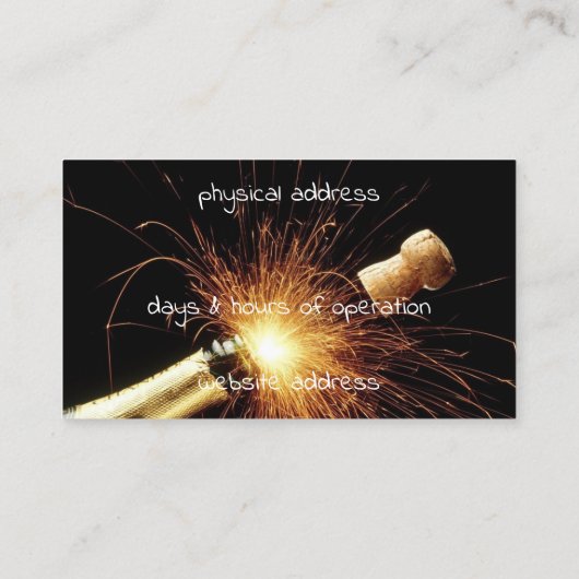 Sektflasche Visitenkarte (Rückseite)