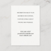 Sektflasche Visitenkarte (Rückseite)