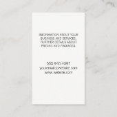 Sektflasche Visitenkarte (Rückseite)