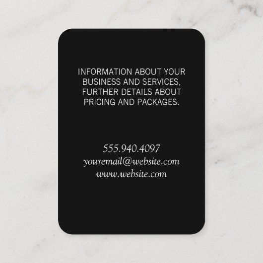 Sektflasche Visitenkarte (Rückseite)