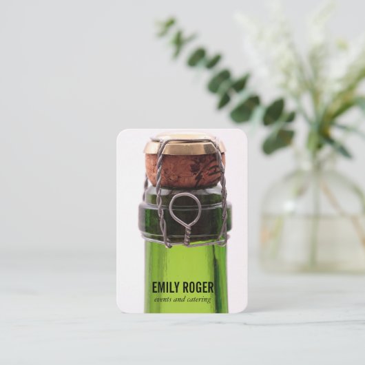 Sektflasche Visitenkarte (Stehend Vorderseite)