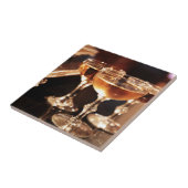 Sektglas goldener Toast Fliese (Seite)