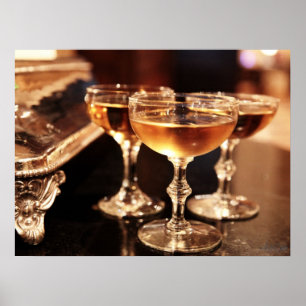 Sektglas Trinkfotografie Küche Bar Poster