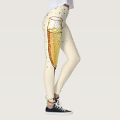 Sektglasdruck in Beige und Gold Leggings (Rechts)