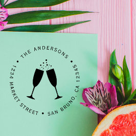 Sektgläser | Benutzerdefinierte Rücksendeadresse Gummistempel