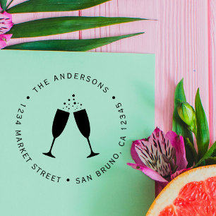 Sektgläser   Benutzerdefinierte Rücksendeadresse Gummistempel