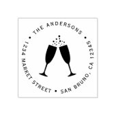 Sektgläser | Benutzerdefinierte Rücksendeadresse Gummistempel (Prägung)