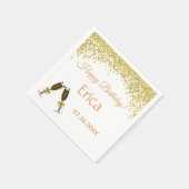 Sektgläser. Geburtstag. Serviette (Ecke)