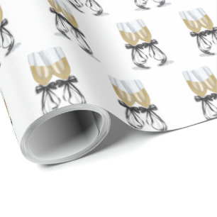 Sektgläser mit Bandtoast Geschenkpapier
