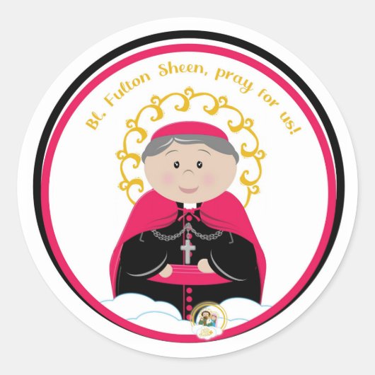 Sel. Fulton Sheen Runder Aufkleber (Vorderseite)