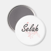 Selah Artistic Name Design mit Schmetterlingen Magnet (Vorderseite/Rückseite)