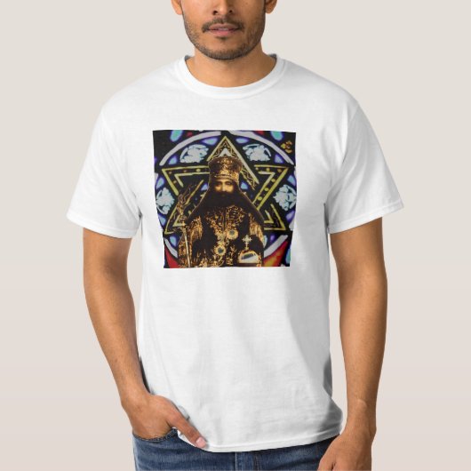 Selassie Davidsstern Hintergrund T-Shirt (Vorderseite)