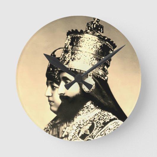 Selassie I Jah Rastafari Rasta Reggae Livity Roots Runde Wanduhr (Vorderseite)