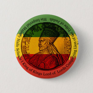 Selassie I Pin Button