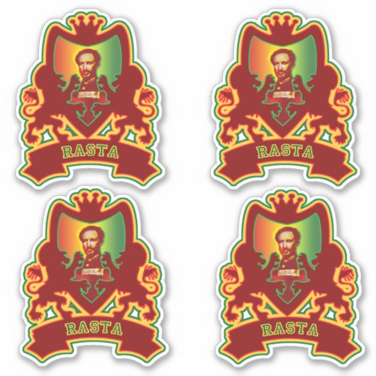 Selassie Rasta Wappen Design Aufkleber (Vorderseite)