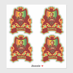 Selassie Rasta Wappen Design Aufkleber