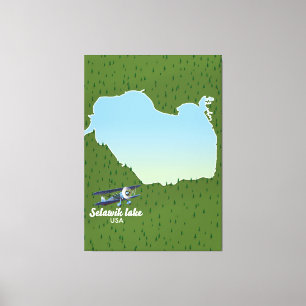 Selawik See Alaska Karte Leinwanddruck