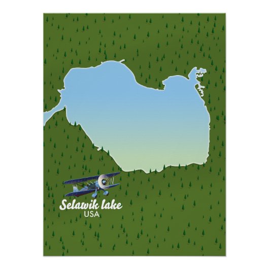 Selawik See Alaska Karte Poster (Vorderseite)
