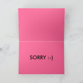 Selbst Affen Funny "I m Sorry" Grüße Card Karte (Innenseite)