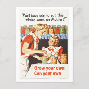 "Selbst anbauen, selbst einmachen" Vintage Kriegsz Postkarte