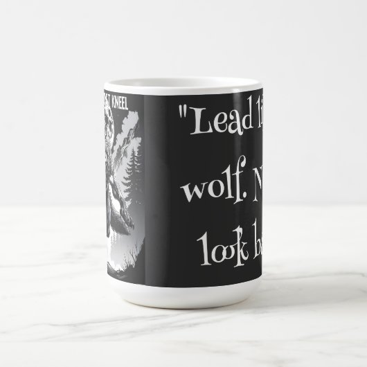 Selbst der Mond fürchtet mein Schweigen" - Wolf Zi Kaffeetasse (Mittel)