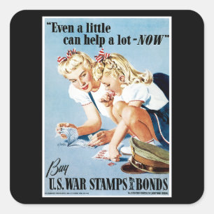 Selbst ein bisschen kann Alot JETZT helfen Quadratischer Aufkleber