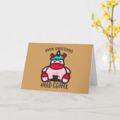 Selbst Einhörner brauchen Kaffee Funny Pink Unicor Karte (Gelbe Blume)