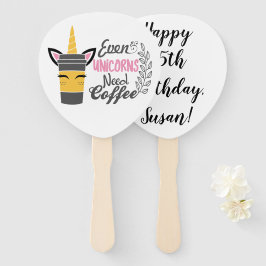Selbst Einhörner brauchen Kaffee-Party Fächer