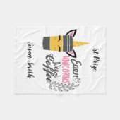 Selbst Einhörner brauchen Kaffee-Party Fleecedecke (Vorderseite (Horizontal))