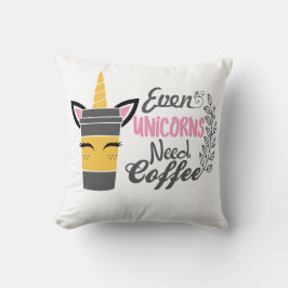 Selbst Einhörner brauchen Kaffee-Party Kissen