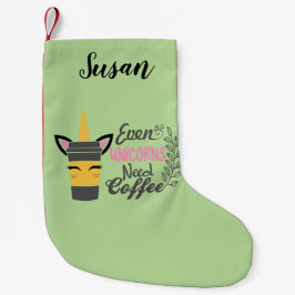 Selbst Einhörner brauchen Kaffee-Party Kleiner Weihnachtsstrumpf