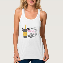 Selbst Einhörner brauchen Kaffee-Party Tank Top