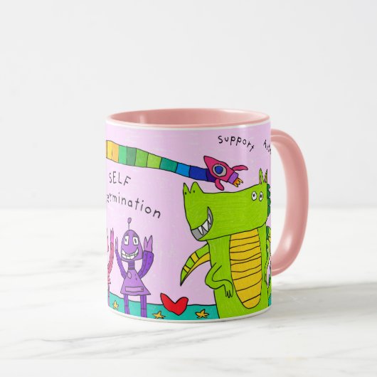 "Selbst Entschlossenheit im Haus des Vergnügens" R Tasse (VorderseiteRechts)