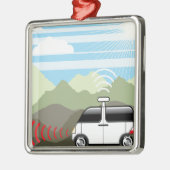 Selbst-Fahren des Autos. Driverless Auto Silbernes Ornament (Links)