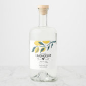 selbst gemachte Limoncello Gastgeschenk Hochzeit L Alkoholflaschenetikett (Vorderseite)